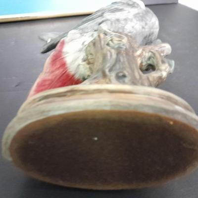 Framed waterfall Picture and Porcelain parrot figure