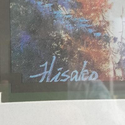 Hisako signed and framed Eagle Picture with Eagle Figure