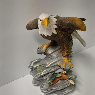 Hisako signed and framed Eagle Picture with Eagle Figure