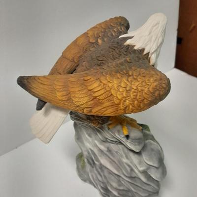 Hisako signed and framed Eagle Picture with Eagle Figure