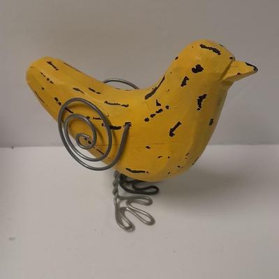 RUSS Berrie and Co. Hand painted Bird feeder - metal thermometer and wooden bird