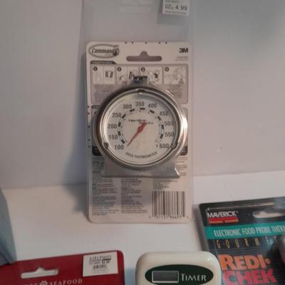 Kitchen gadgets - thermometer's, timer, hot pads, and more