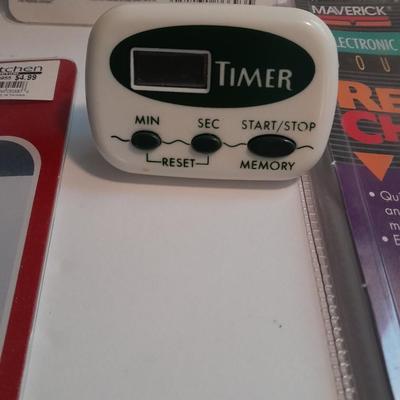Kitchen gadgets - thermometer's, timer, hot pads, and more