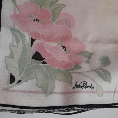 Corelle Vitrelle Dish set for six with Andre Richard Co linen napkins.