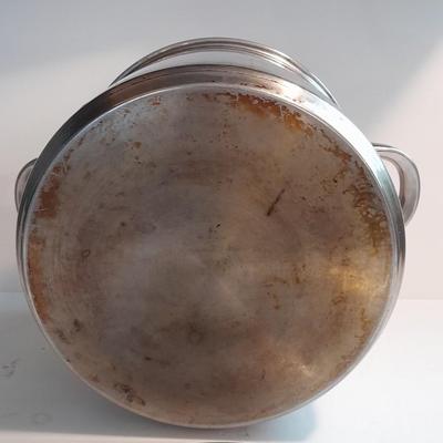 Three stainless steel Kitchen Pots with lids