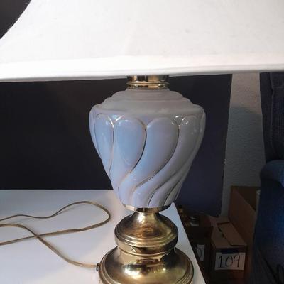 Two matching ceramic base Portable electric Lamps