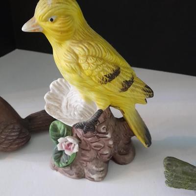 Three ceramic bird figures