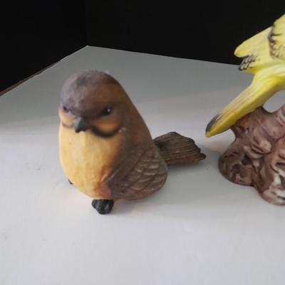 Three ceramic bird figures