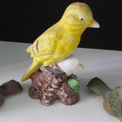 Three ceramic bird figures