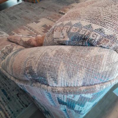 The Loren Mitchell Collection Southwestern style sofa with wood trim front