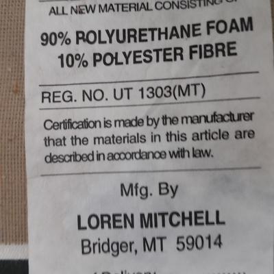 The Loren Mitchell Collection Southwestern style sofa with wood trim front