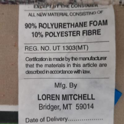 The Loren Mitchell Collection Southwestern style sofa with wood trim front