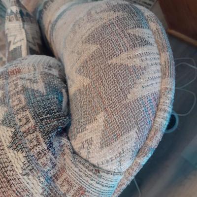 The Loren Mitchell Collection Southwestern style sofa with wood trim front