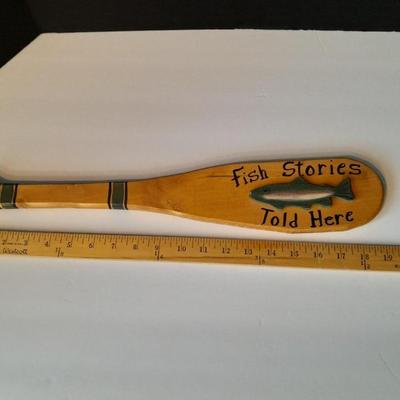 Gemmy Industries Talking singing catfish with Fish stories told here decorative wall oar