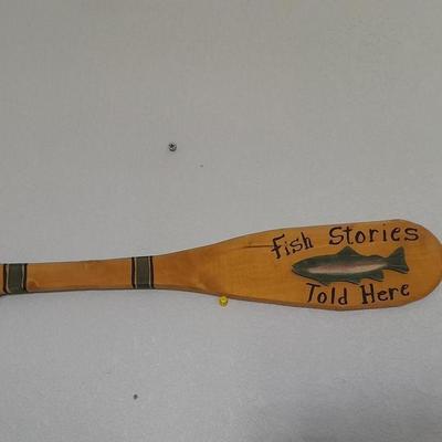 Gemmy Industries Talking singing catfish with Fish stories told here decorative wall oar