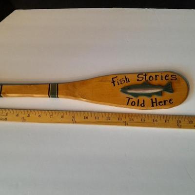 Gemmy Industries Talking singing catfish with Fish stories told here decorative wall oar