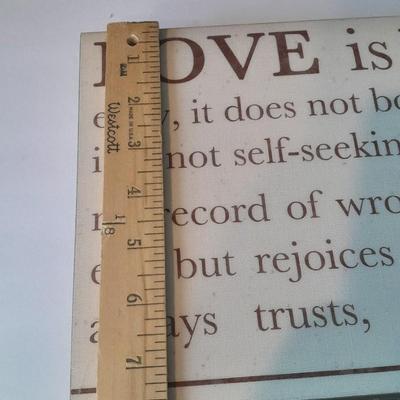 Wall hanging Corinthians 13:4-7 Love is Patient, Love is Kind with Christmas around the world Angels