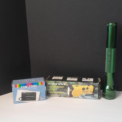 New Suntone panoramic camera, Suntone 4 in 1 emergency AM/FM Radio lantern and MAG-LITE