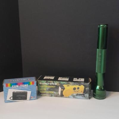 New Suntone panoramic camera, Suntone 4 in 1 emergency AM/FM Radio lantern and MAG-LITE