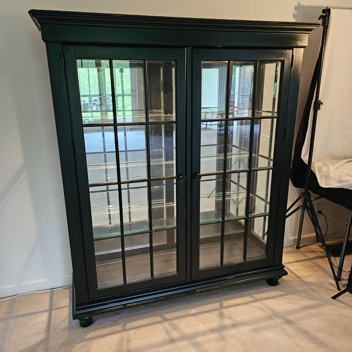 Stanley Furniture Lighted Wood Display Case (2LRJS)