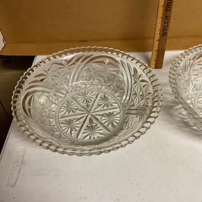Two Matching Heavy Crystal Glass Bowls