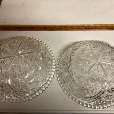 Two Matching Heavy Crystal Glass Bowls