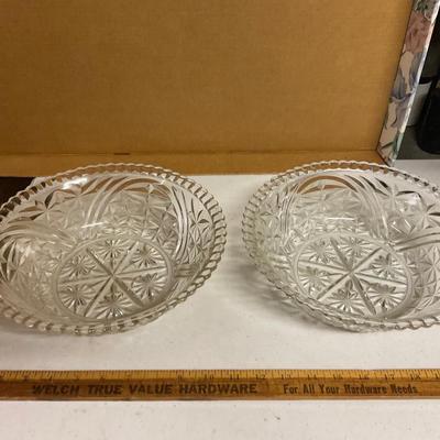 Two Matching Heavy Crystal Glass Bowls