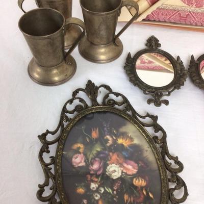 216 Vintage Decorative Lot with Red Willow Candles