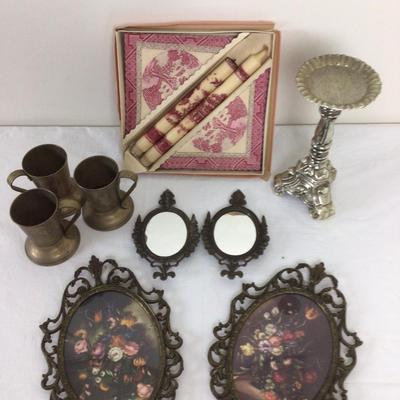 216 Vintage Decorative Lot with Red Willow Candles