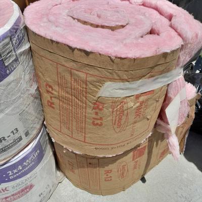 New rolls of R-13 insulation, and two partial rolls