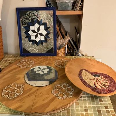 1210 Lot of Three unfinished Mosaic Projects