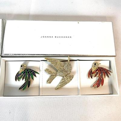 1213 Set of 6 Joanna Buchanan Costume Birds and Bugs Brooches