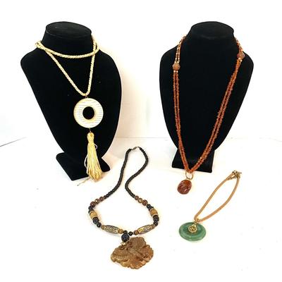 1215 Lot of Four Asian Inspired Necklaces ~ Joan Rivers