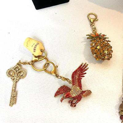 1217 Lot of Coral Themed Necklaces and Keychain Fobs