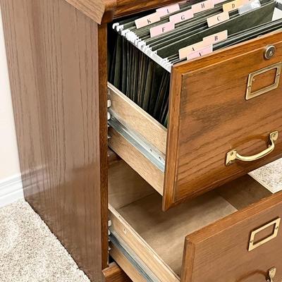 Solid Wood 2 Drawer Filing Cabinet