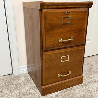 Solid Wood 2 Drawer Filing Cabinet