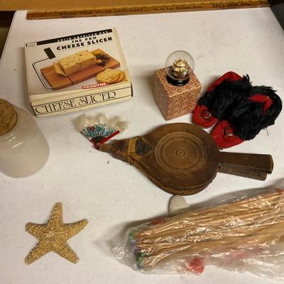 Lot Of  Misc, Crock, Cheese slicer, Matches And More