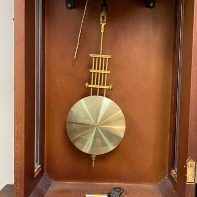 Vintage R&A Solid Wood Western Horse Cowboy Style Wall Pendulum Chime Clock