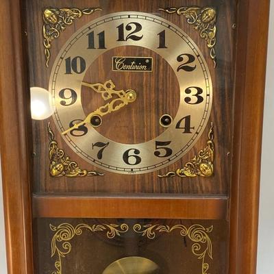 Vintage Centurion Wind Up Chiming Wall Clock with Key