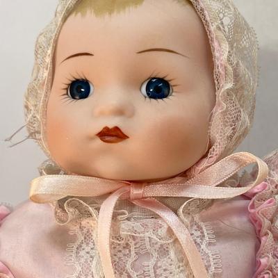 Pair of Vintage Bisque Porcelain Soft Body Baby Dolls