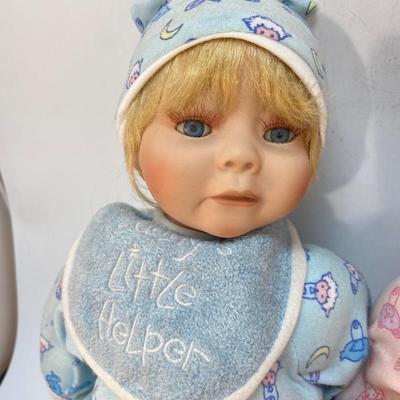 Ashton Drake Galleries Daddy's Little Helper & Mommy's Little Angel Porcelain Bisque Soft Body Dolls