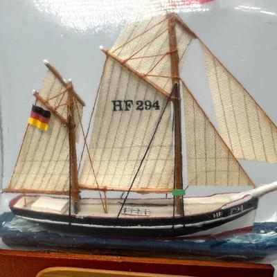 Small Vintage Ship in a Glass Bottle Flensburg Germany Souvenir