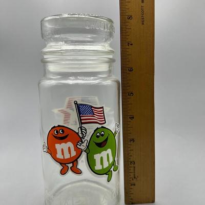 Vintage 1980 L.A. Olympic Games XXIII Olympiad M&M's Glass Canister Sealing Jar