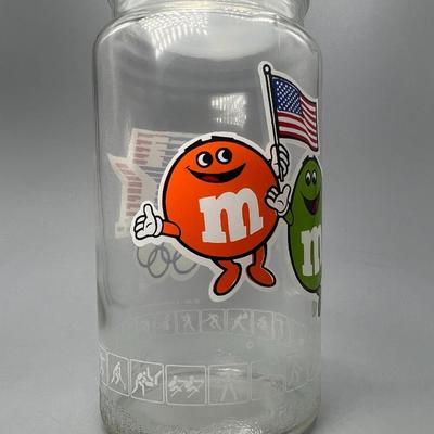 Vintage 1980 L.A. Olympic Games XXIII Olympiad M&M's Glass Canister Sealing Jar