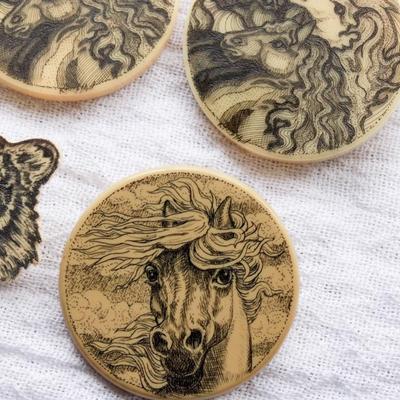 Unique vintage brooches pins - horses & more