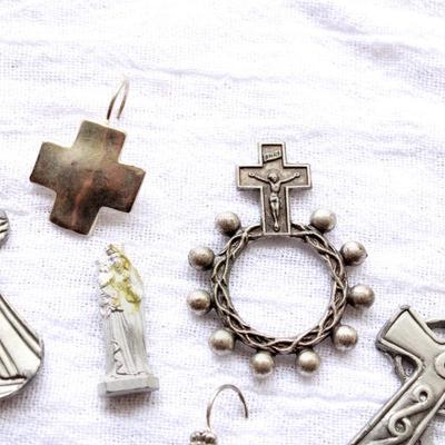 Unique assortment of crosses and angels