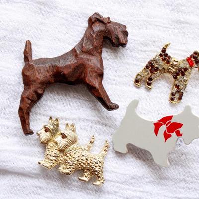Unique scottie dog brooches pins