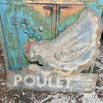 Metal French Chicken Sign