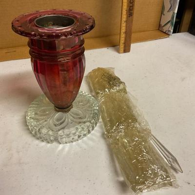 Rose Hurricane Vase With Crystals
