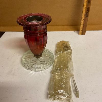 Rose Hurricane Vase With Crystals